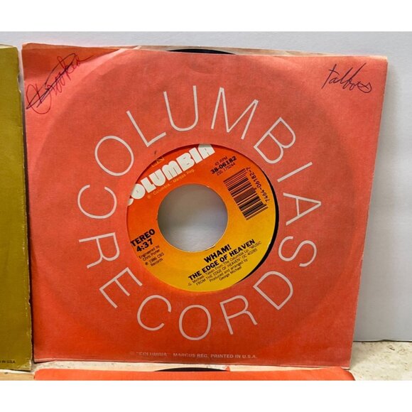 Wham! 45 Record Lot of 4 Pop Freedom Wake Me Up Edge of Heaven Blue - Picture 5 of 8